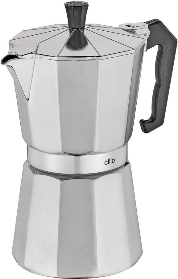 Espressomachine Koffiezetapparaat Authentieke Espresso Geschikt voor alle fornuizen 17 x 20 x 17 cm Zilver