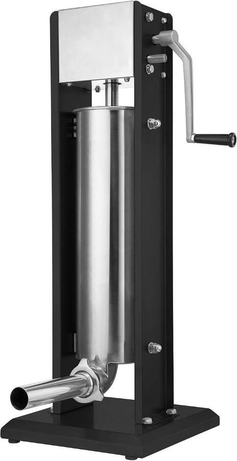 CINK & Co Handmatige Worstenvuller 7 Liter 2 Snelheden RVS Met Vulbuizen van 16 tot 38 mm Voor Links- en Rechtshandigen Zwart