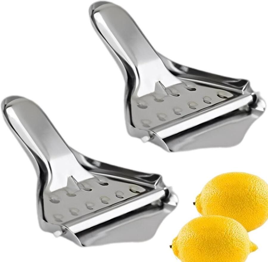 Citroenpers Fruit Snijder Verse Drankjes Maken Handmatige Sapcentrifuge 2 Stuks Zilverkleurig