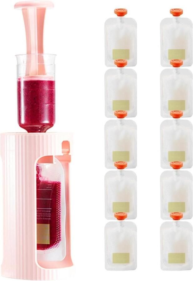 Citroenpers Fruitknijper Pureepers Kindermaaltijden Maken Voorkomt Voedselverspilling 18 cm Roze