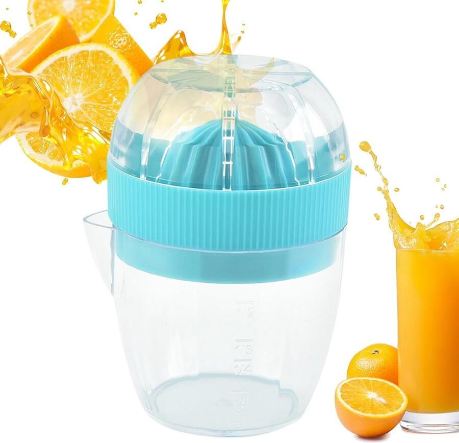 Citruspers met Maatbeker Citroenpers Sapcentrifuge Sap Maken V-vormige Uitloop 20 x 5 x 5 cm Blauw