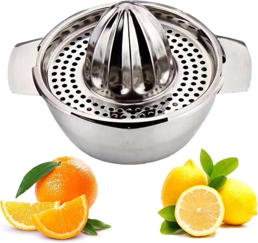 Citroenpers Handpers Sap Verse Sappen Maken Vaatwasmachinebestendig 16.7cm Zilver