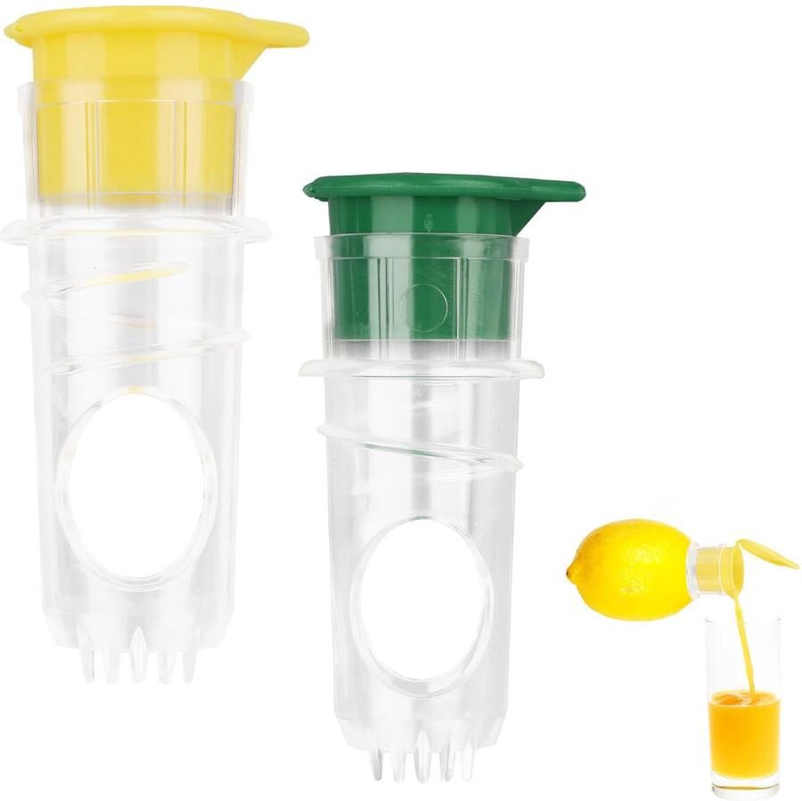 Citroenpers met Schroefdop 2025 Nieuwe Handmatige Sapcentrifuge Handpers met Ingebouwd Filter Citrus Limoen Sinaasappel Handpers voor Drankjes Koken Cocktails (Geel Groen)