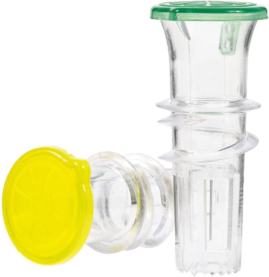 Citroenpers – Set van 2 citroenpersen – Plastic limoenpers – Compacte citruspers met deksel – Pers limoensap voor cocktails en drankjes - Foto 2