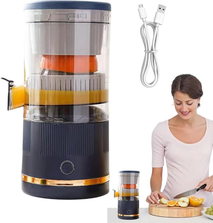 Elektrische citruspers Automatische sapmaker Vers sap maken Automatische pulp scheiding 11 x 23.5 cm Blauw