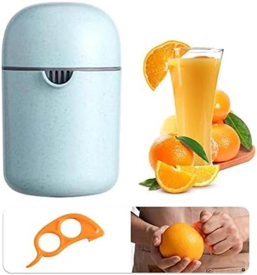 Citruspers Citroenpers Handmatig Sap Maken Uniek Citroen Design 400 ml Inhoud Blauw - Foto 1