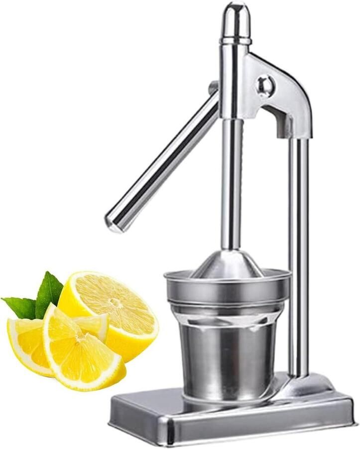 Citruspers Citroenpers Sapcentrifuge Sap Extraheren Eenhandsdruk Functionaliteit 38x14x38 cm Zilver