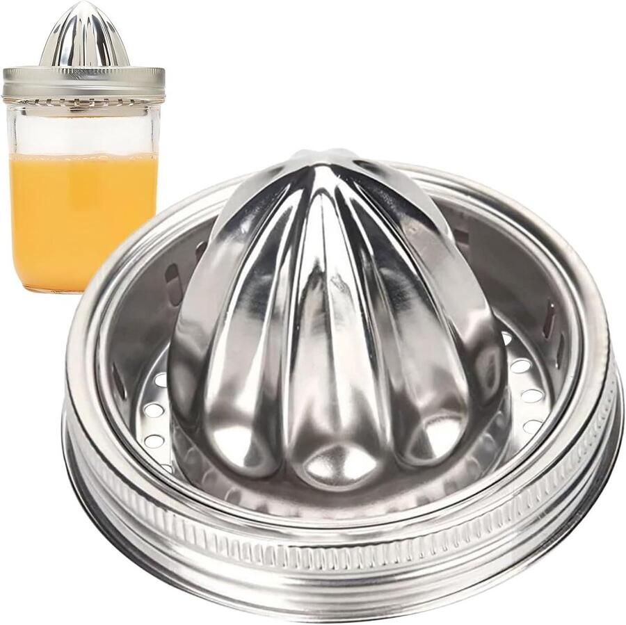 Citruspers Deksel Flessendop Sapmaker Sap Maken Lekvrij Ontwerp 8.6x6.5cm Zilverkleurig