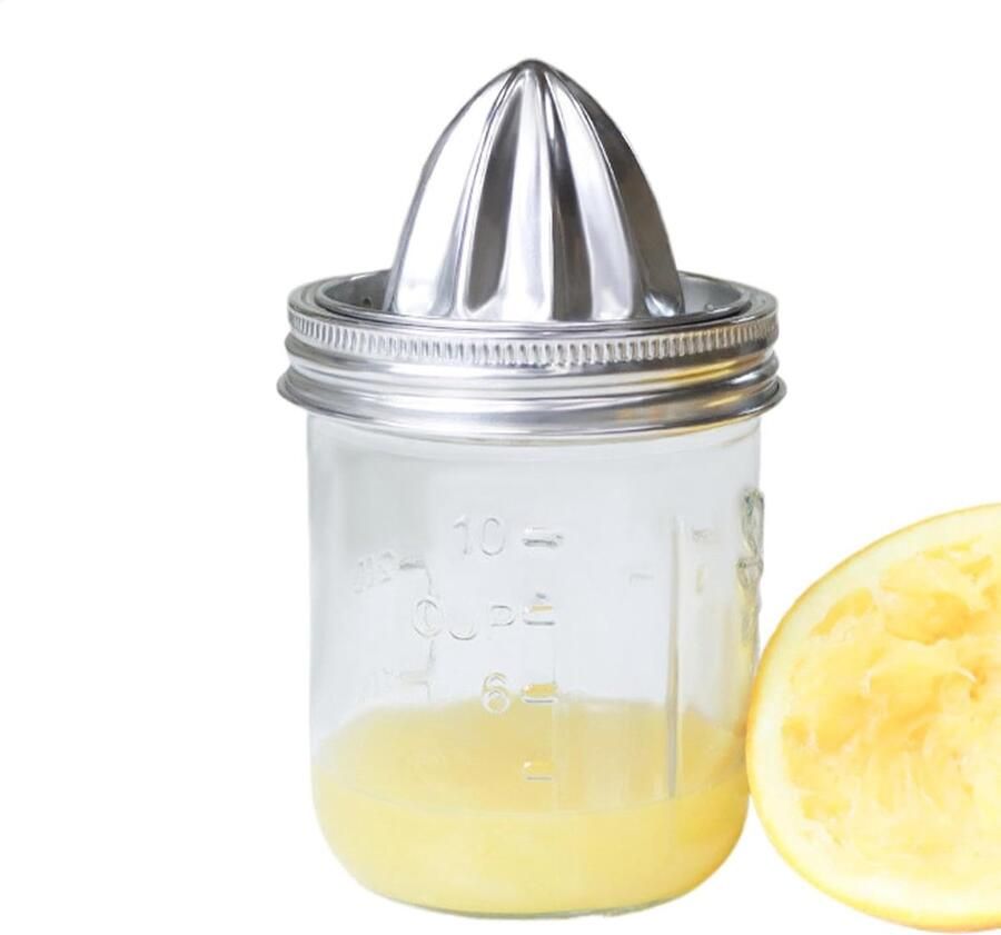 Citruspers Deksel Glazen Deksel Juicer Sap Maken Roestvrij Staal 86mm Zilver