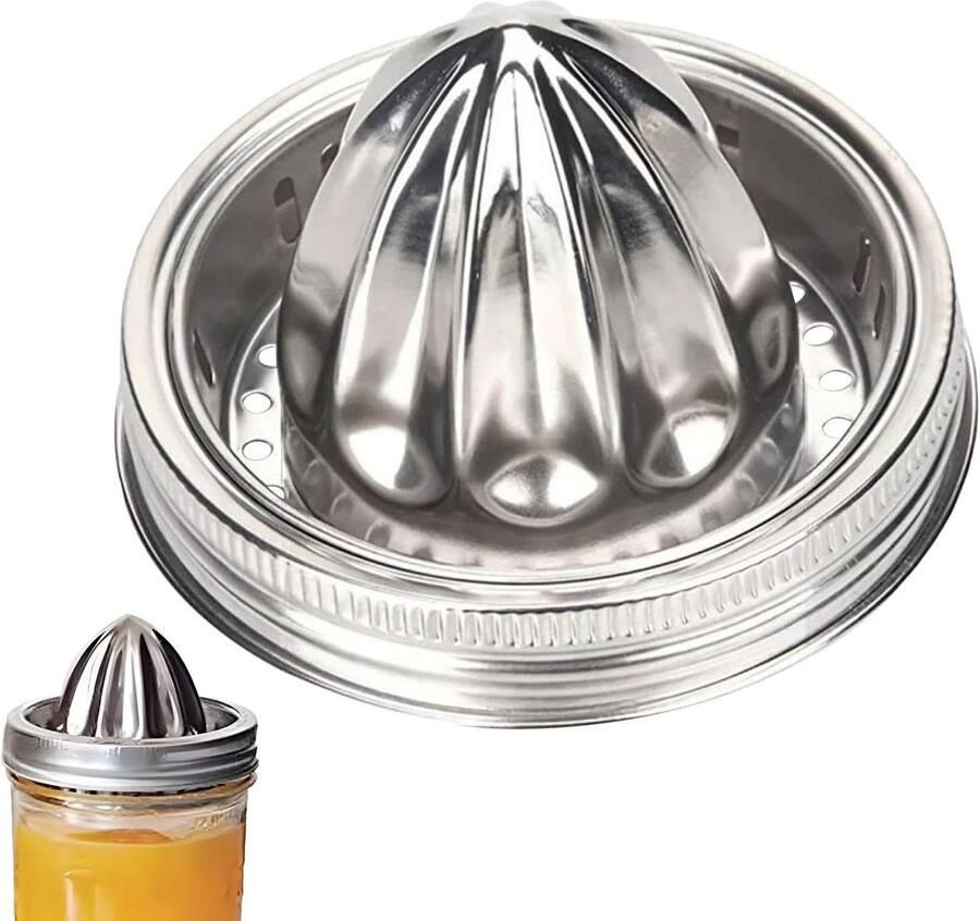 Citruspers deksel Sapcentrifuge handmatig Verse sap maken Lekvrij ontwerp 8.6x6.5 cm Zilverkleurig