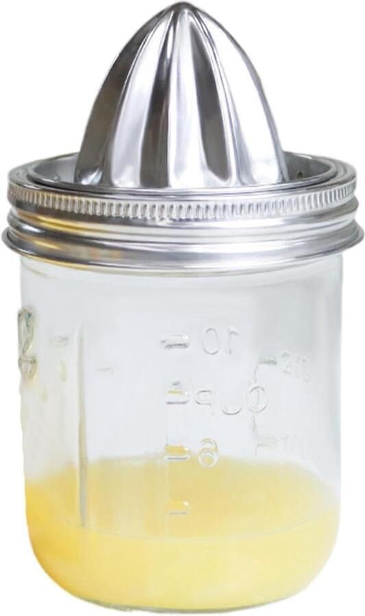 Citruspers Deksel Sapmaker Accessoire Moeiteloos Sappen Roestvrij Staal 16 x 8.5 cm Zilver