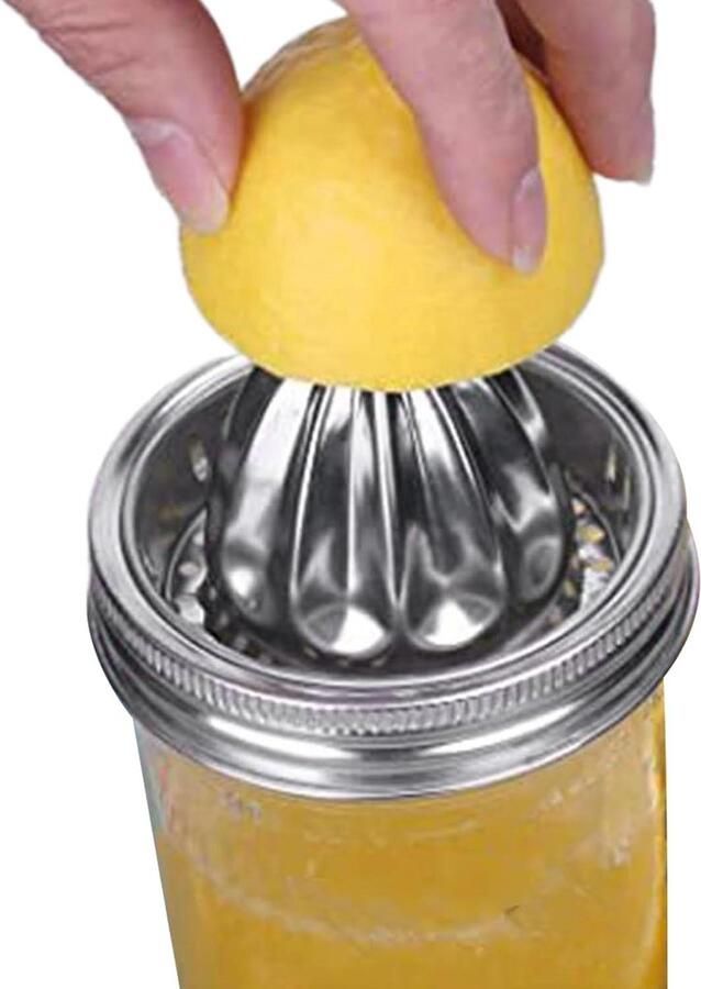 Citruspers Deksel Sapmaker Opzetstuk Citrus Sappen Maken Roestvrij Staal 2 stuks Zilver