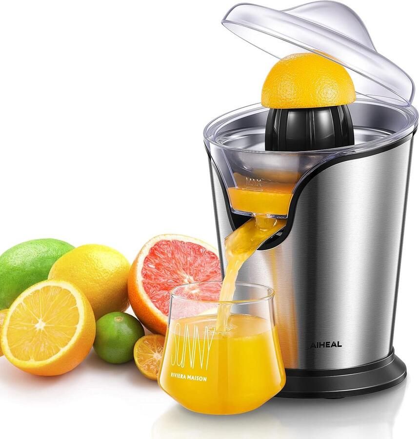 Citruspers Elektrisch met Verwisselbare Kegels en Drupstop