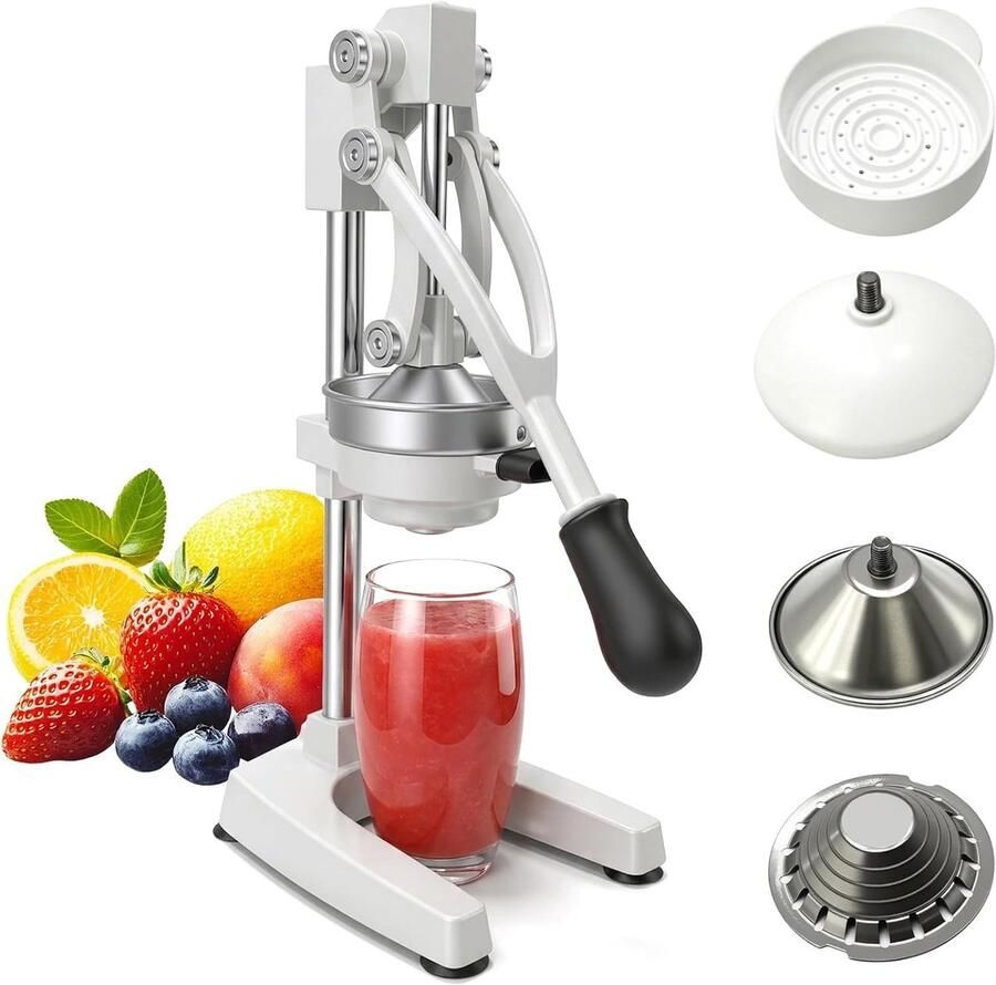 Citruspers Gietijzer 48 cm Heavy-Duty Sapcentrifuge met Maatbeker Voor Sinaasappels Citroenen en Granaatappels