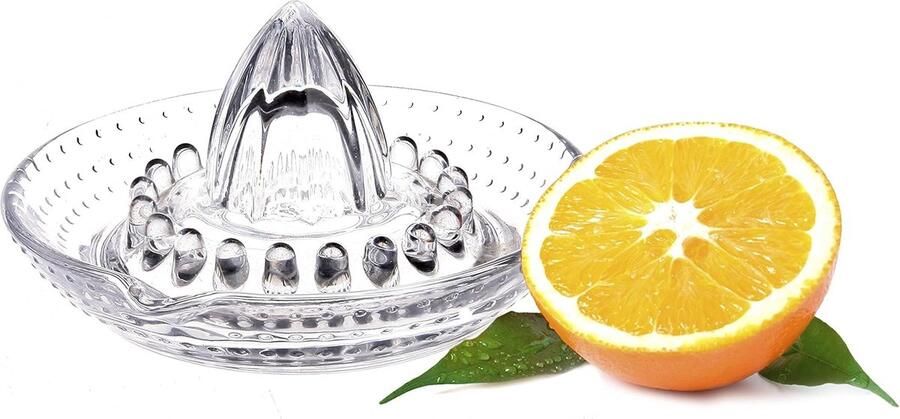 Citruspers Glas Handpers Sappen Verse Sapjes Maken Smaakneutraal Zuurvast Diameter 14 cm Transparant