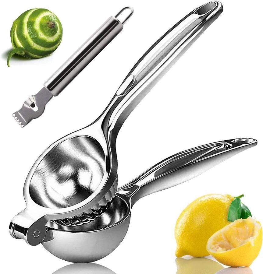 Citruspers Handige Juicer Sap Extraheren Eendelig Pershoofd 22 cm Zilverkleurig