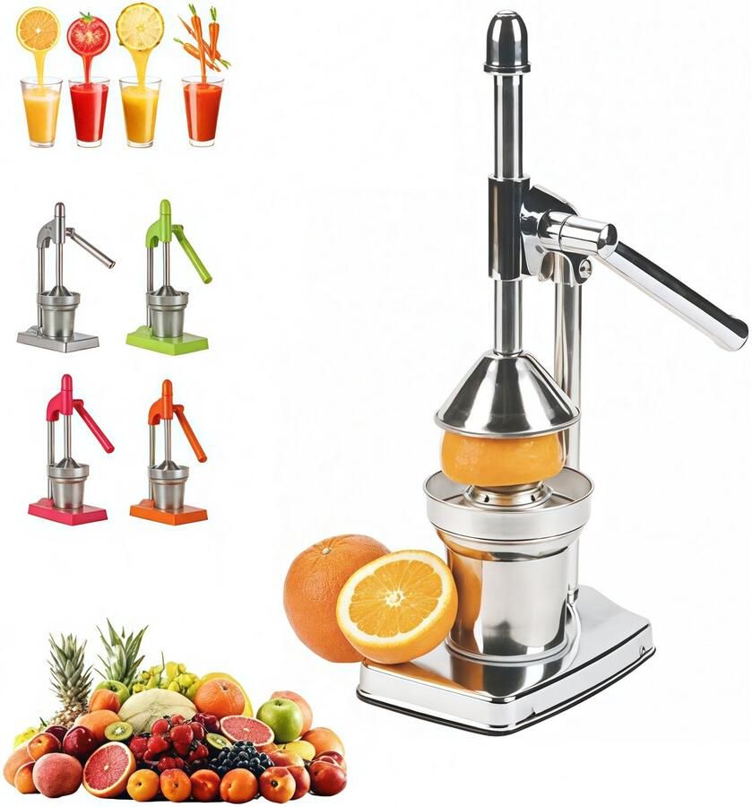 Citruspers handmatig Limoenpers Gietijzeren citruspers Sinaasappelpers Handmatige pers Commercieel gebruik Huishoudelijk gebruik Robuust Gemakkelijk schoon te maken 36*18.5*13CM Zilverkleurig
