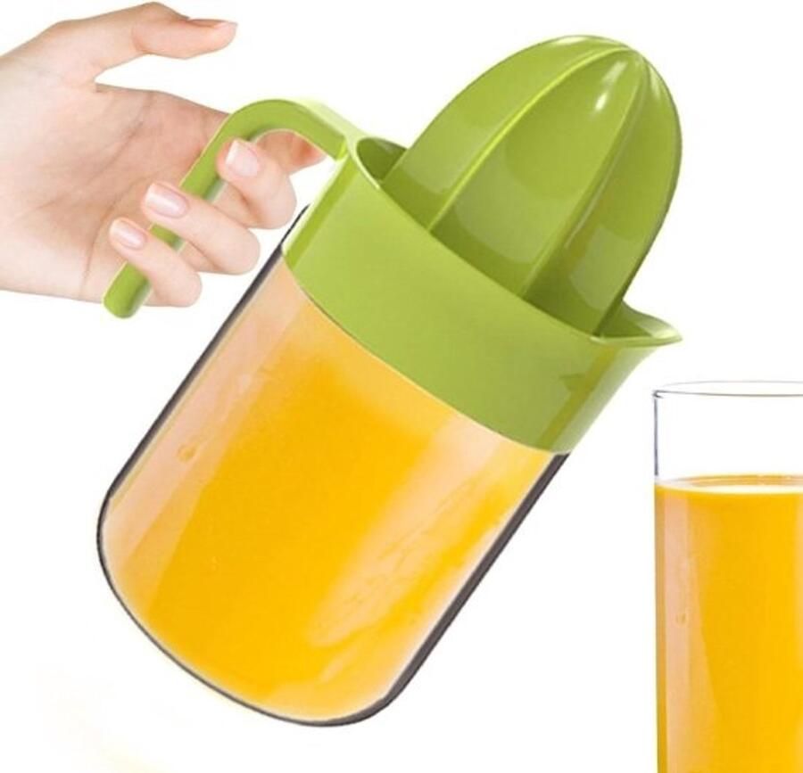 Citruspers Handmatig Sapcentrifuge Keuken Vers Sap Maken Robuust Glasontwerp 20 x 11 x 20 cm Groen