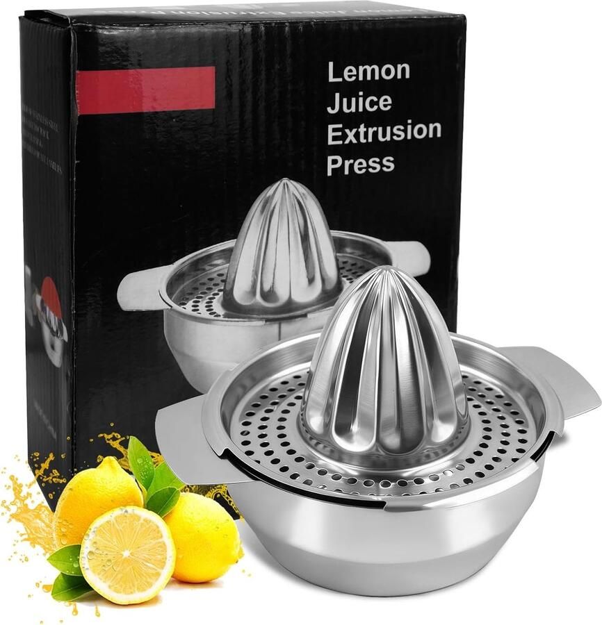 Citruspers Handpers Sap Verse Sappen Maken Roestvrij Staal 450 ml Bak Zilver
