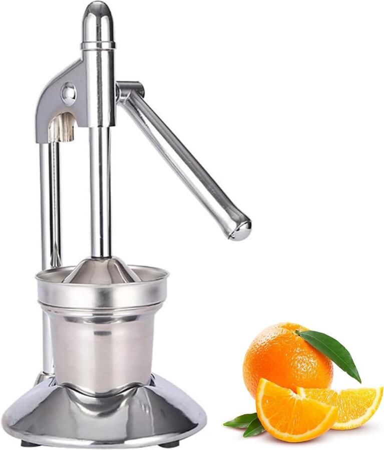 Citruspers Handpers Sapcentrifuge Keuken Gezond Sap Maken Roestvrij Staal 197 cm Hoog Zilver