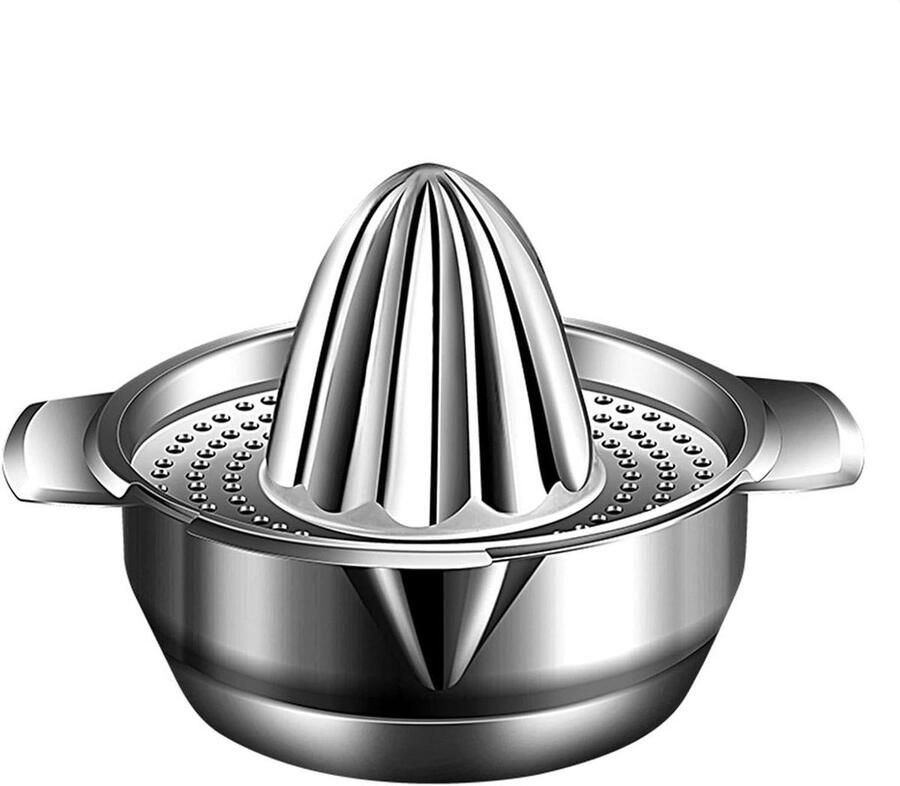Citruspers Handpers Vers sap maken Roestvrij staal 17x17x17 cm Zilver