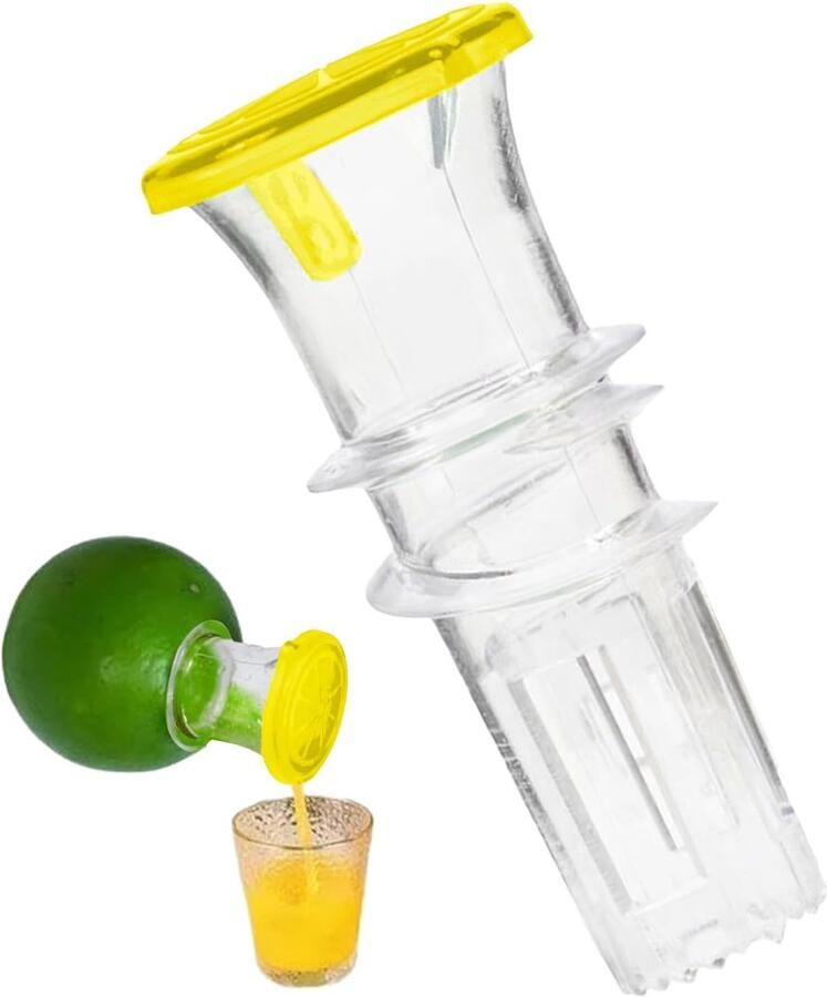 Citruspers met deksel Limoenpers handig Sappengenerator thuis Duurzame ABS constructie 5x5x5 cm Geel