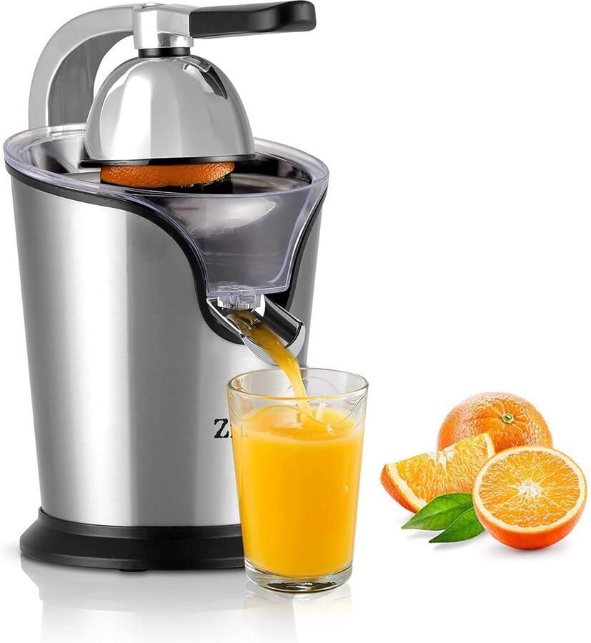 Citruspers met krachtige hefboom en druppelstop 1 liter BPA-vrij stil 2 snelheden 500 watt