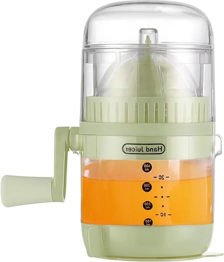 Citruspers met Maatbeker Handpers Sapcentrifuge Dranken Bereiden Gladde Schenktuit 11.9D x 18.1W cm Groen
