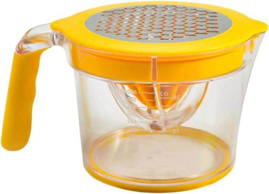 Citruspers met Maatbeker Handpers Sapcentrifuge Sap Maken 3-in-1 Multifunctioneel 600 ml Geel
