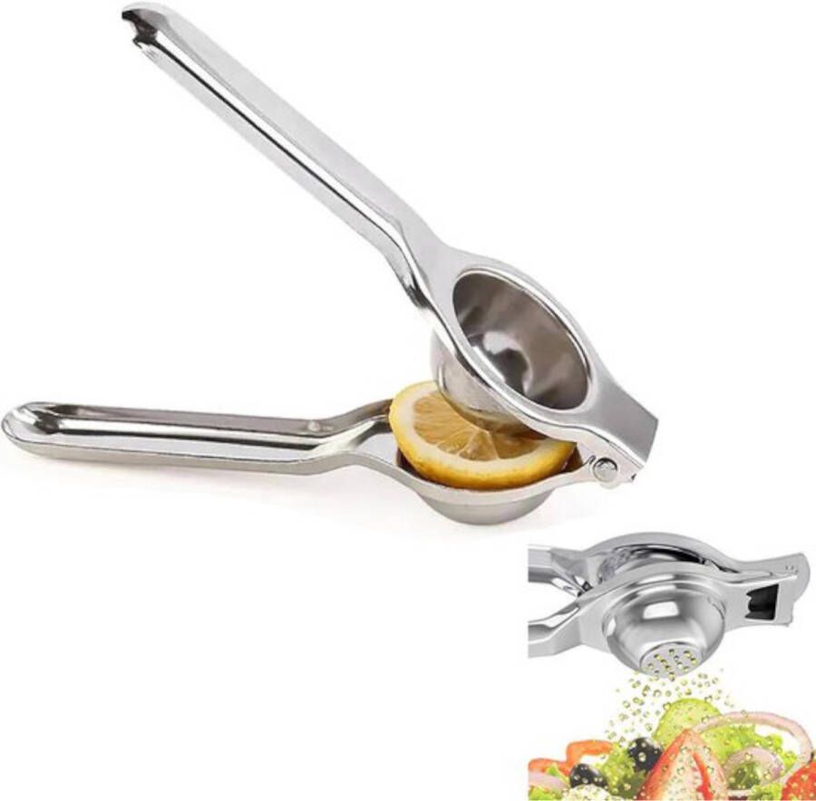 Citruspers Robuuste Kwaliteit Citroenpers Rvs Citroenpers Limoenpers Sinaasappel Juicer Handmatige Fruitpers Handmatige Citroenpers Handpers Fruitpers Metaal Zilver