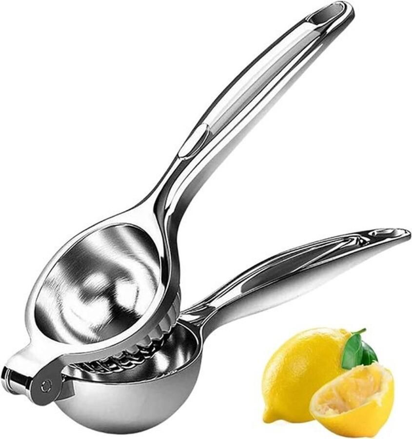 Citruspers RVS Handpers Keuken Sap Extraheren Extra Brede Opening 21.5cm Lengte Zilver