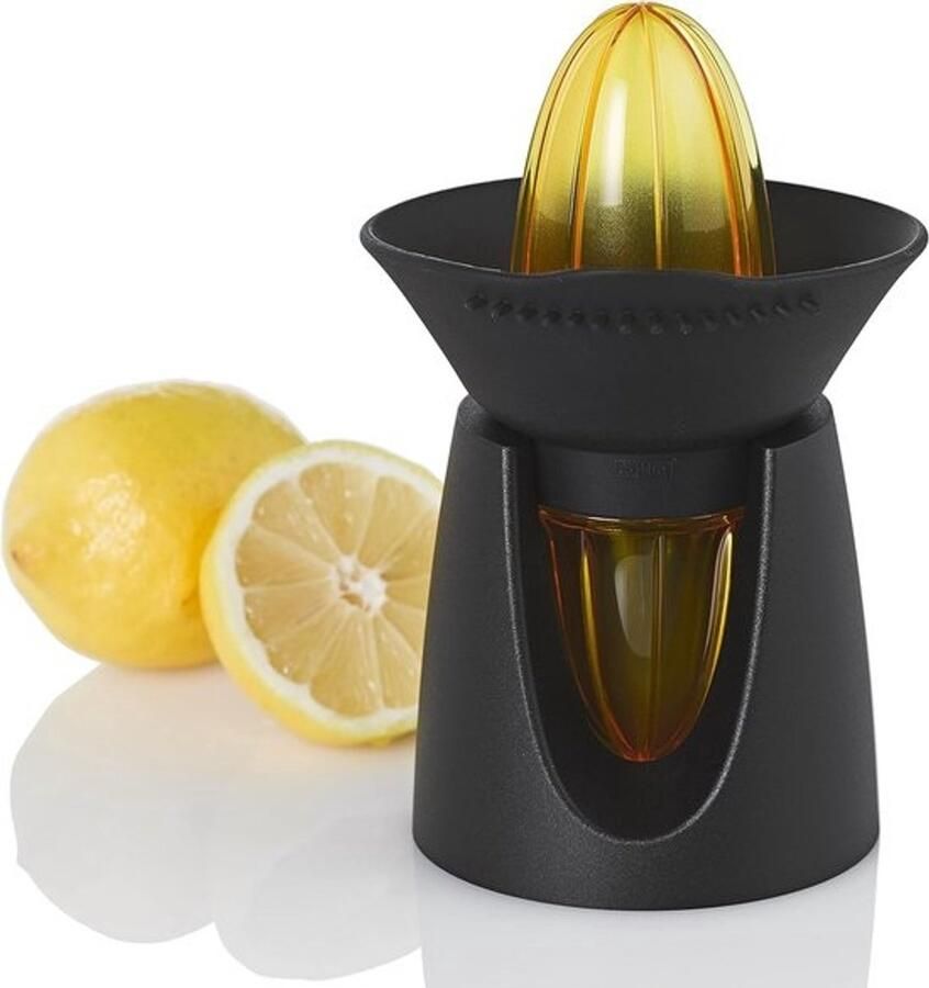 Citruspers Sap-pers Verse sapjes maken Met opbergrek Capaciteit van 1 liter Geel