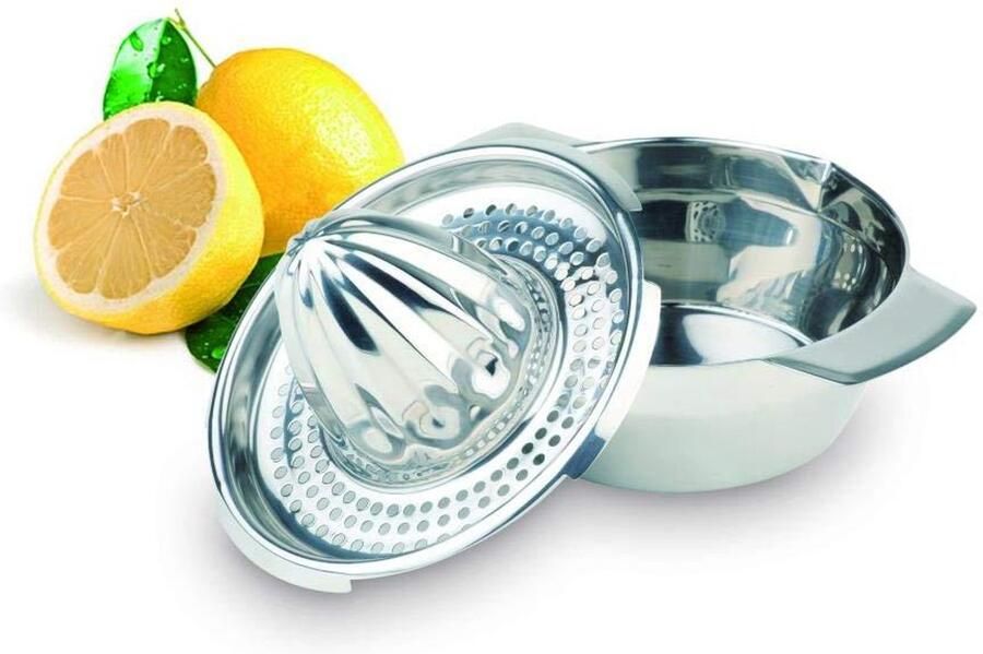 Citruspers Sapcentrifuge Handpers Sap Maken Hoogglans Gepolijst 17 x 12 cm Zilver