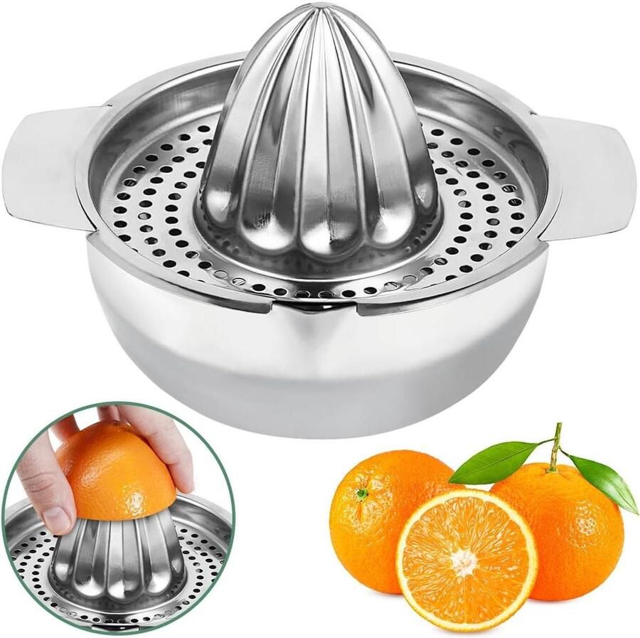 Citruspers Sapcentrifuge Verse sappen maken Roestvrij staal 450 ml Zilver