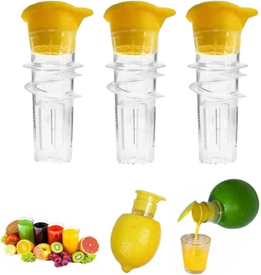 Citruspers Set Citroenpers Limoenpers Sap Maken BPA-Vrij Vaatwasserbestendig 3-Delig Geel