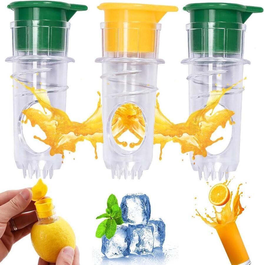 Citruspers Set Handige Juicer Verse Sapjes Maken Ergonomisch Ontwerp 3 Stuks Groen en Geel
