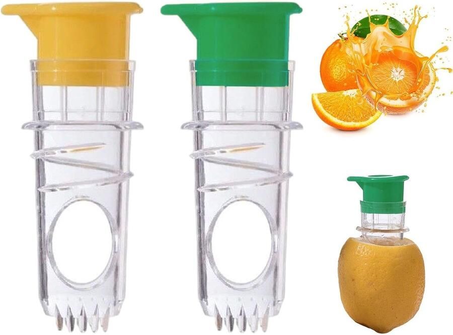 Citruspers Set Handige Keuken Tools Verse Sapjes Maken Draagbaar Ontwerp Compact Forma Geel Groen