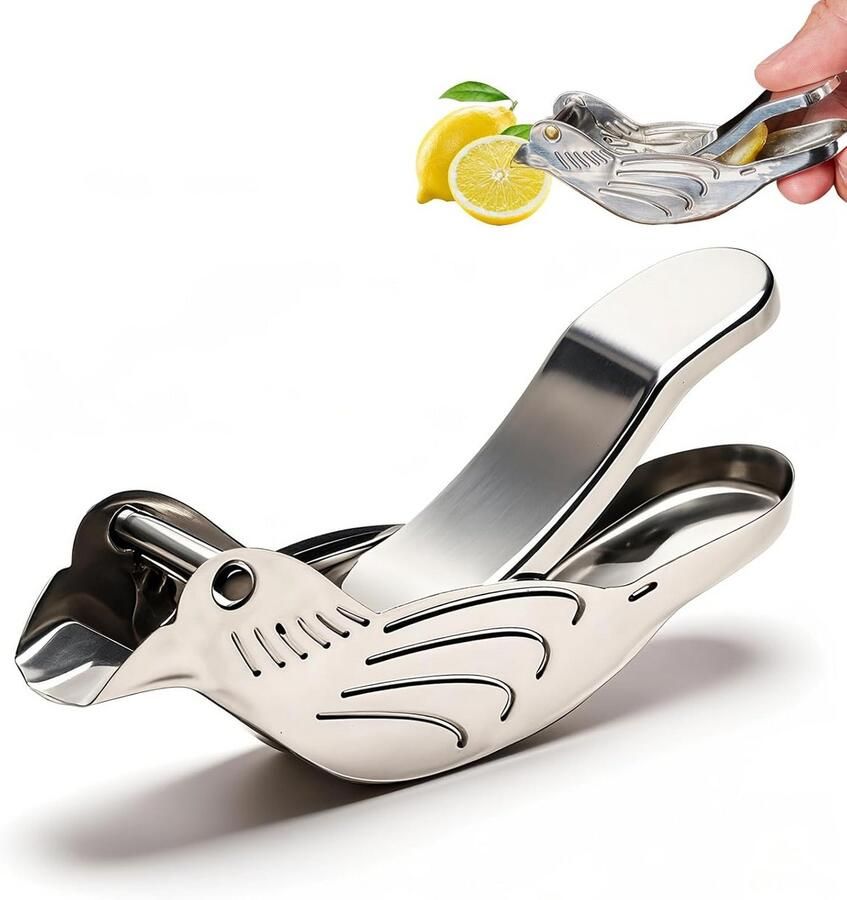 Citruspers Set Handige Sapmaker Verse Sap Maken Draagbaar Ontwerp 2.5 x 9.5 cm Zilverkleurig