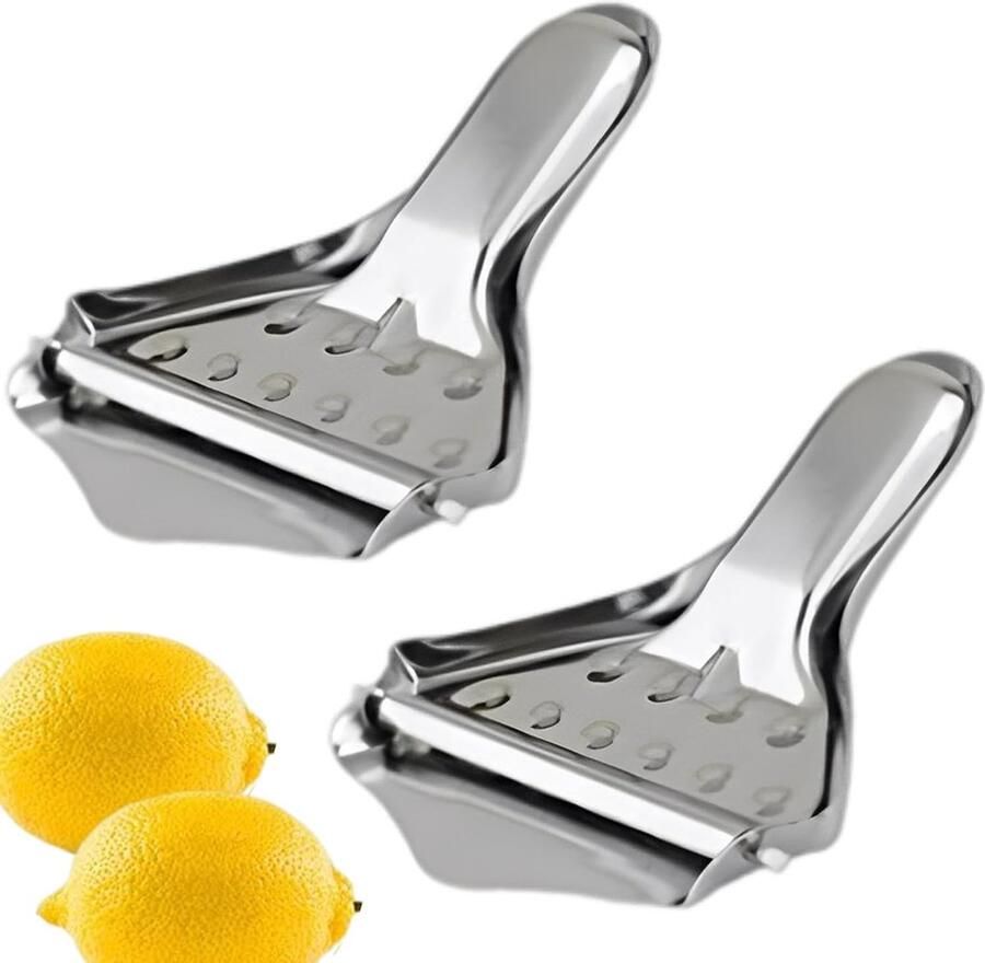 Citruspers Set Handpers Keuken Sap Maken Voedselveilig Staal 8x7 cm Zilverkleurig
