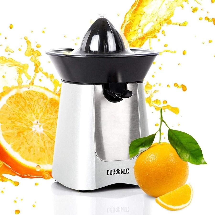Citruspers Sinaasappelpers Citroenpers Vers sap maken Dubbele perskegels 100 Watt Zilver