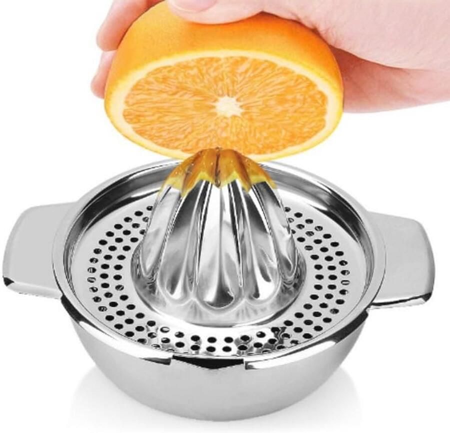 Citruspers van roestvrij staal met 400 ml opvangbak voor citroenen sinaasappels en grapefruits