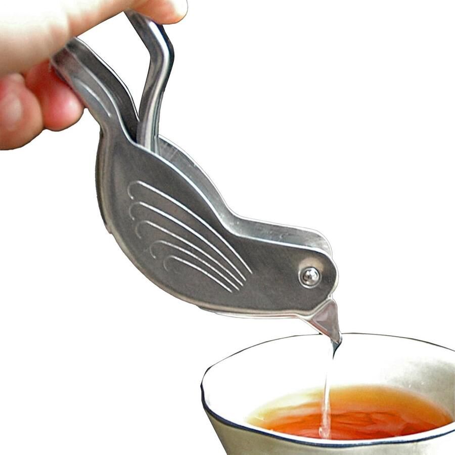 Citruspers Vogel Handige Sapmaker Smaak Toevoegen Roestvrij Staal 4x6.9x4 cm Zilver
