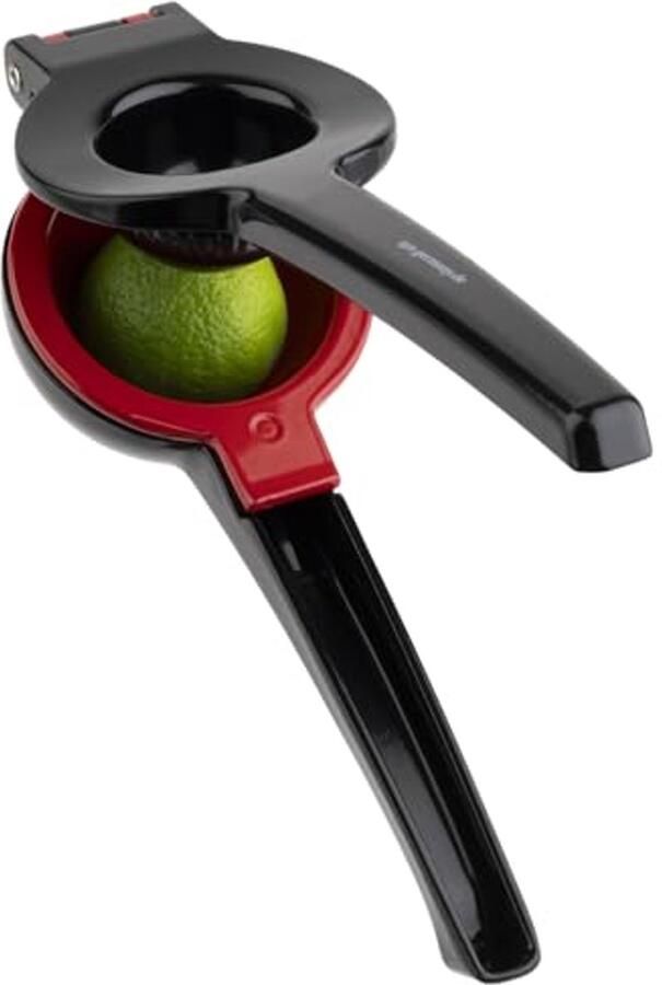 Citruspers voor Citroenen en Limoenen 21 cm Voedselveilig en Vaatwasmachinebestendig Zwart Rood