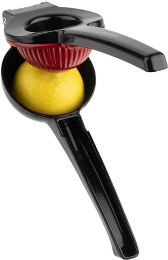 Citruspers voor Citroenen en Limoenen 21 cm Voedselveilig en Vaatwasmachinebestendig Zwart Rood - Foto 3