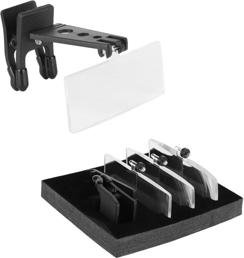 Clip Vergrootglas Clip Vergrootglas 1.5X 2.5X 3.5X Vergroting Handsfree Vergrootglas met Plastic Case voor Lezen Sieraden Klok Reparatie