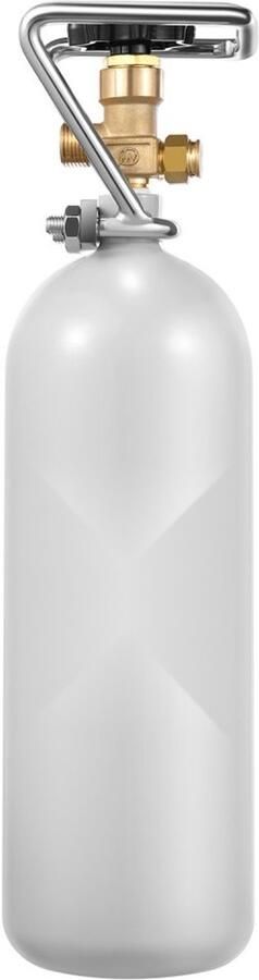 CO2-fles 2 kg Cilinder Gelegeerd Staal DIN477 Ventiel TÜV Goedgekeurd Handgreep Voor Biertap Grijs