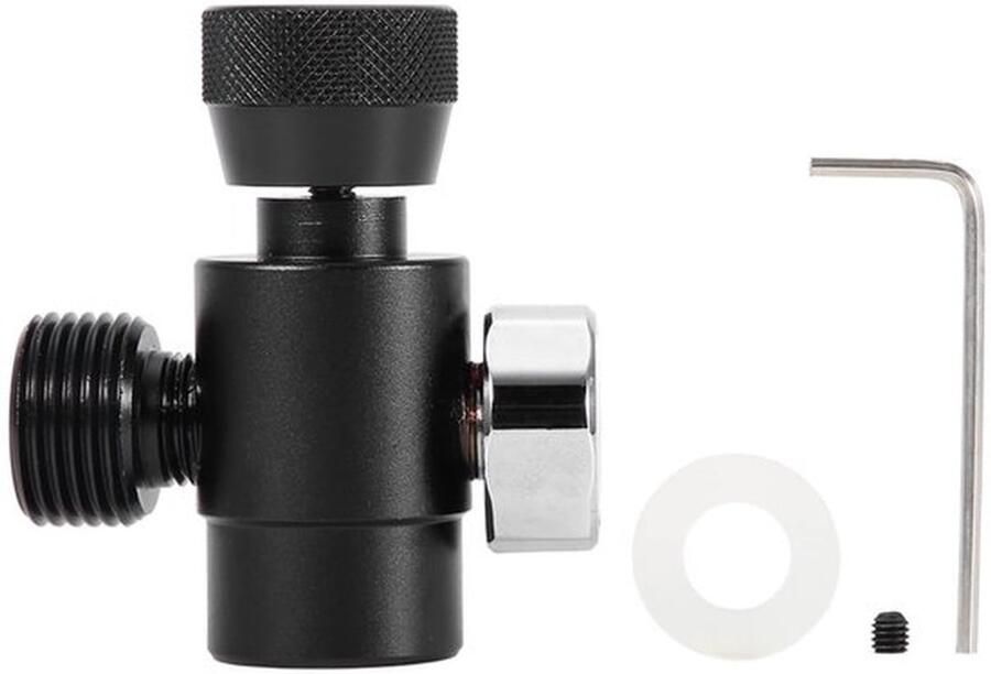 CO2-vultankadapter cilindervuladapterverbindingsset CO2-vultankcilinderadapterverbindingsset metaalmateriaal duurzaam voor SodaStream (zwart nr. 1) - Foto 1