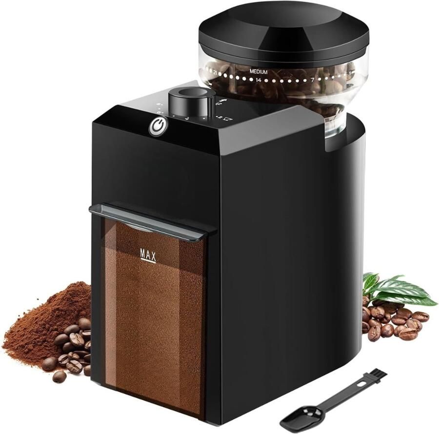 Coffee Grinder Elektrische Koffiemolen Verstelbare Koffiemolen Met 28 Nauwkeurige Maalstanden Voor French Press Filterkoffie En Espresso 12 Kopjes (Zwart)
