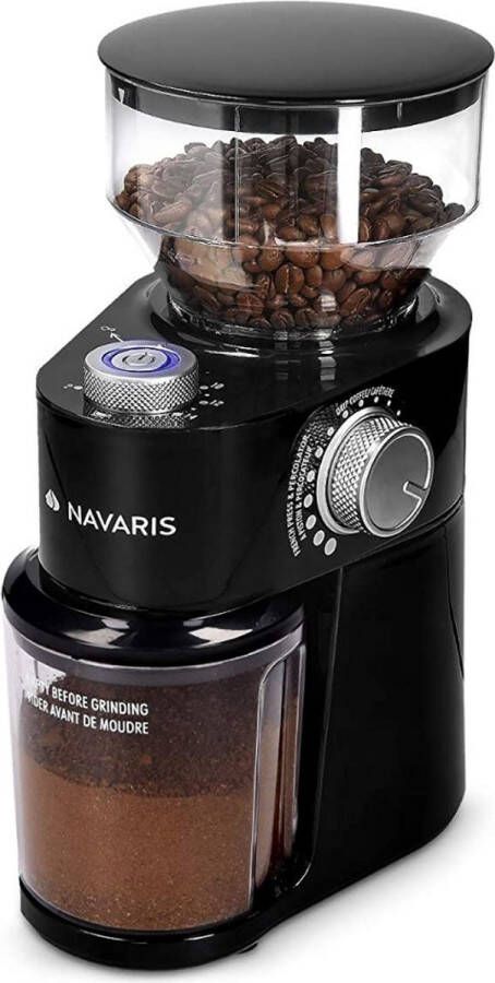Coffee Grinder Koffie Maler Elektrische Koffiemolen Van Roestvrij Staal 200 W Professionele Molen voor 14 Kopjes Bonenmaler met 18 Maalgraden Zwart - Foto 1