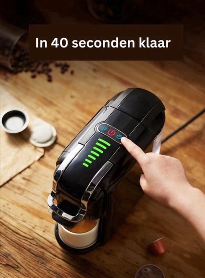 Coffee Machine Nespresso Koffiemachine Espresso Maker ijskoffie 5 in 1 Zwart - Foto 2